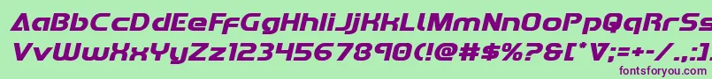 Redlineexpandital Font – Purple Fonts on Green Background