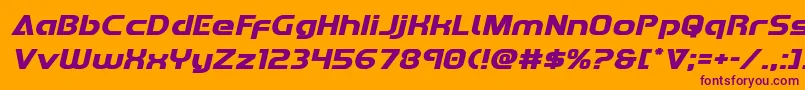 Redlineexpandital Font – Purple Fonts on Orange Background