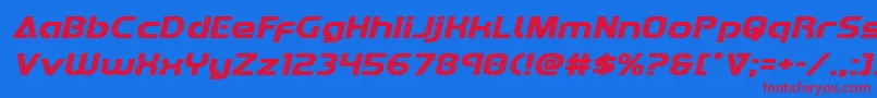 Redlineexpandital Font – Red Fonts on Blue Background