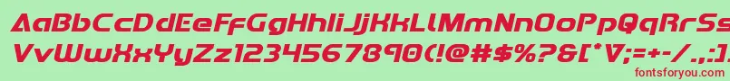 Redlineexpandital Font – Red Fonts on Green Background