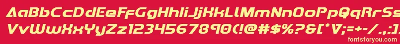 Redlineexpandital Font – Yellow Fonts on Red Background