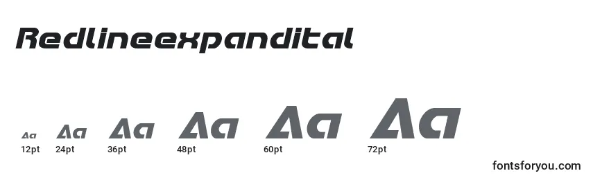 Размеры шрифта Redlineexpandital