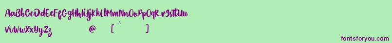 Blackout Font – Purple Fonts on Green Background