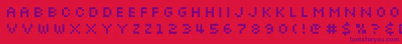 Slkscre-Schriftart – Violette Schriften auf rotem Hintergrund