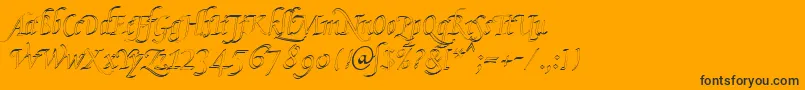 KlHkursive2OlDb-Schriftart – Schwarze Schriften auf orangefarbenem Hintergrund