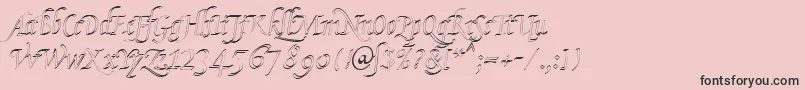 KlHkursive2OlDb Font – Black Fonts on Pink Background