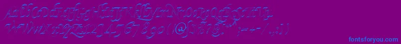 KlHkursive2OlDb Font – Blue Fonts on Purple Background