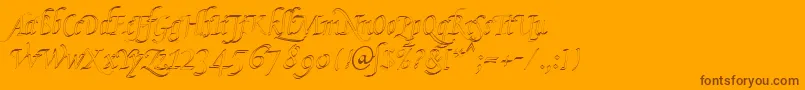 KlHkursive2OlDb Font – Brown Fonts on Orange Background