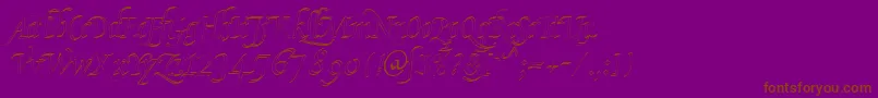 KlHkursive2OlDb-Schriftart – Braune Schriften auf violettem Hintergrund