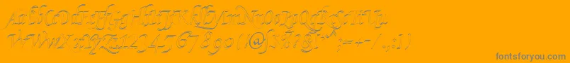 KlHkursive2OlDb Font – Gray Fonts on Orange Background