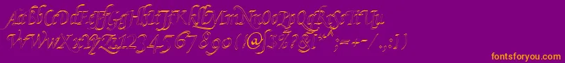 KlHkursive2OlDb Font – Orange Fonts on Purple Background