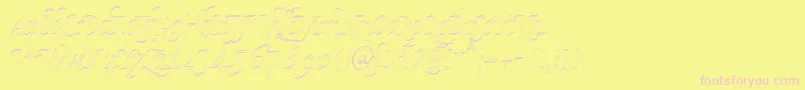 KlHkursive2OlDb Font – Pink Fonts on Yellow Background