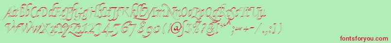 KlHkursive2OlDb Font – Red Fonts on Green Background