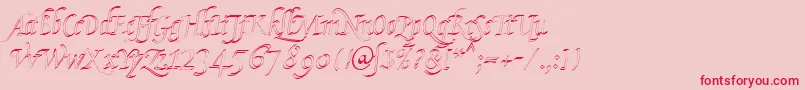 KlHkursive2OlDb Font – Red Fonts on Pink Background
