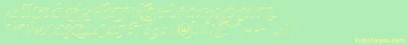 KlHkursive2OlDb Font – Yellow Fonts on Green Background