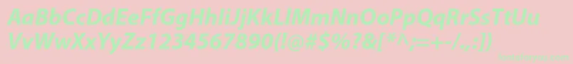 MyriadproBoldit Font – Green Fonts on Pink Background