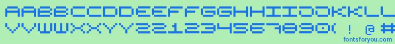 High75 Font – Blue Fonts on Green Background