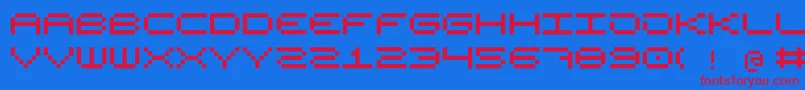Czcionka High75 – czerwone czcionki na niebieskim tle
