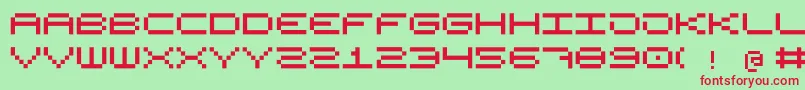High75 Font – Red Fonts on Green Background
