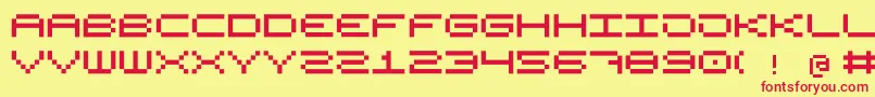 High75 Font – Red Fonts on Yellow Background