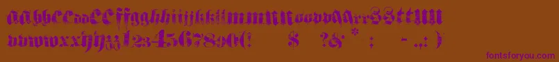 Hardcorium-Schriftart – Violette Schriften auf braunem Hintergrund