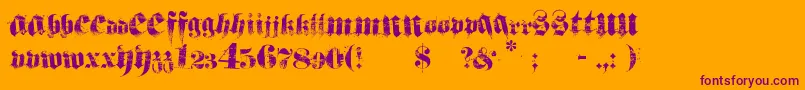 Hardcorium-Schriftart – Violette Schriften auf orangefarbenem Hintergrund