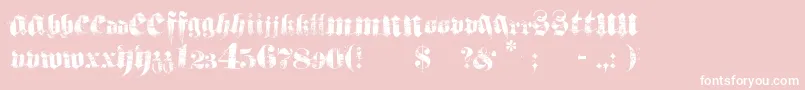 Hardcorium-Schriftart – Weiße Schriften auf rosa Hintergrund