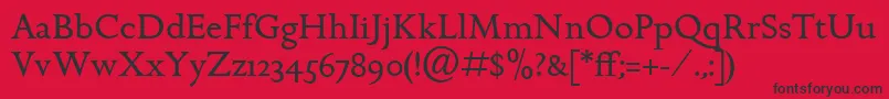 フォントGoldenCockerelItcRoman – 赤い背景に黒い文字