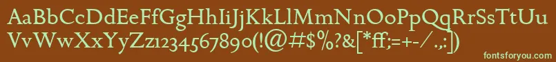 GoldenCockerelItcRoman Font – Green Fonts on Brown Background