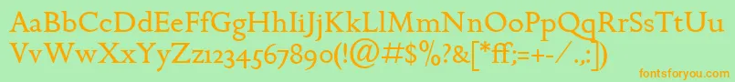 GoldenCockerelItcRoman Font – Orange Fonts on Green Background