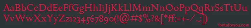 フォントGoldenCockerelItcRoman – 黒い背景に赤い文字
