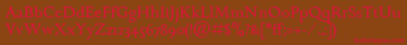 GoldenCockerelItcRoman Font – Red Fonts on Brown Background