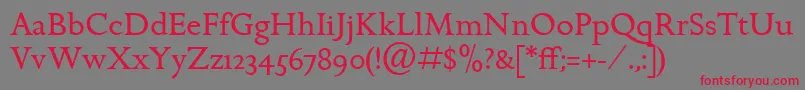 GoldenCockerelItcRoman Font – Red Fonts on Gray Background