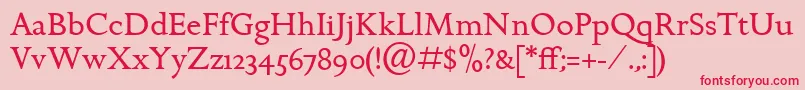 GoldenCockerelItcRoman Font – Red Fonts on Pink Background