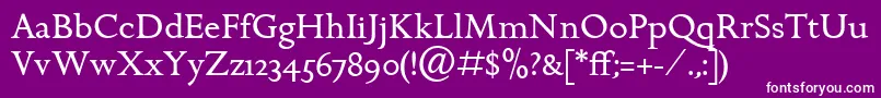 GoldenCockerelItcRoman Font – White Fonts on Purple Background