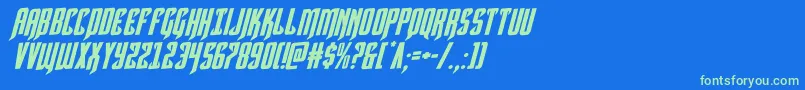 Hawkmoonrotal Font – Green Fonts on Blue Background