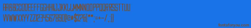 フォントCaperput – 茶色の文字が青い背景にあります。
