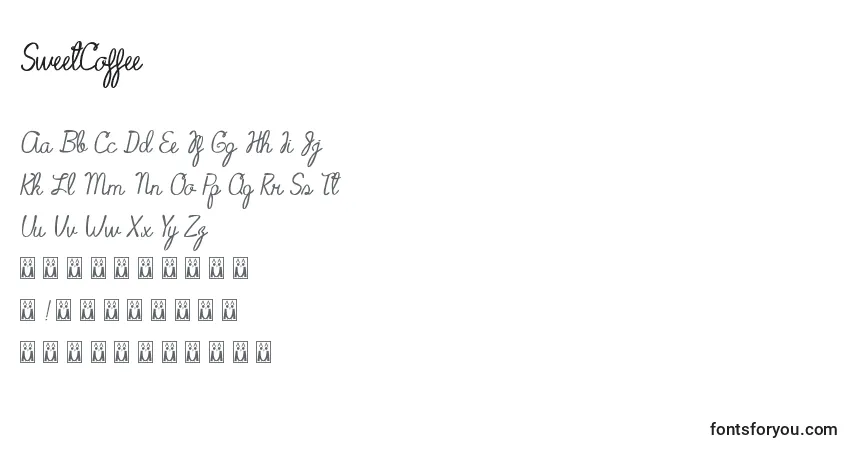 Schriftart SweetCoffee – Alphabet, Zahlen, spezielle Symbole