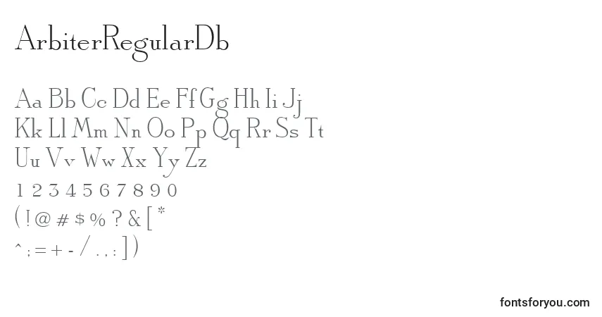 ArbiterRegularDb Font – alphabet, numbers, special characters