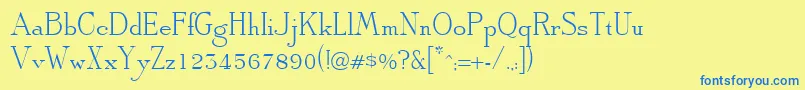 ArbiterRegularDb Font – Blue Fonts on Yellow Background