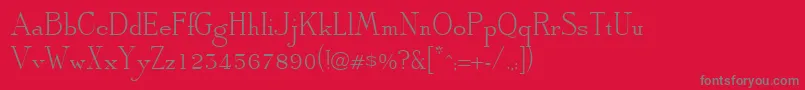 フォントArbiterRegularDb – 赤い背景に灰色の文字