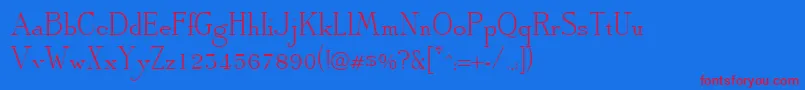 ArbiterRegularDb Font – Red Fonts on Blue Background