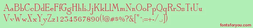 ArbiterRegularDb Font – Red Fonts on Green Background