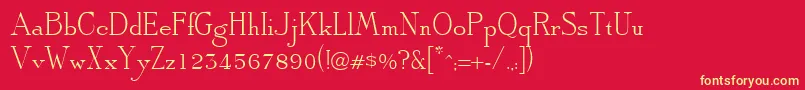 ArbiterRegularDb Font – Yellow Fonts on Red Background