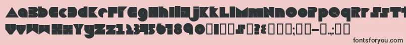 フォントBoredom – ピンクの背景に黒い文字