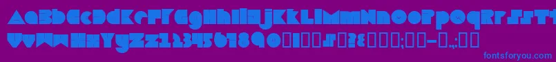フォントBoredom – 紫色の背景に青い文字