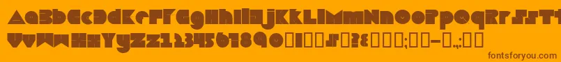 Boredom-Schriftart – Braune Schriften auf orangefarbenem Hintergrund