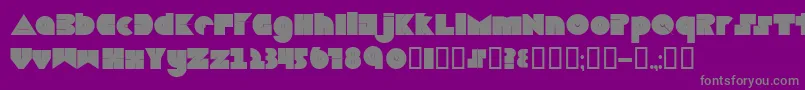 フォントBoredom – 紫の背景に灰色の文字