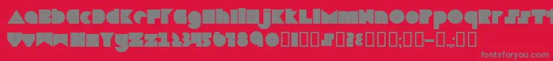 フォントBoredom – 赤い背景に灰色の文字