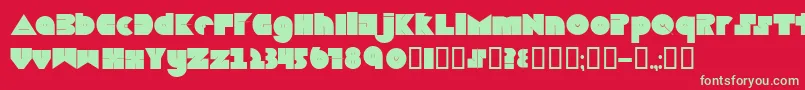 Boredom Font – Green Fonts on Red Background